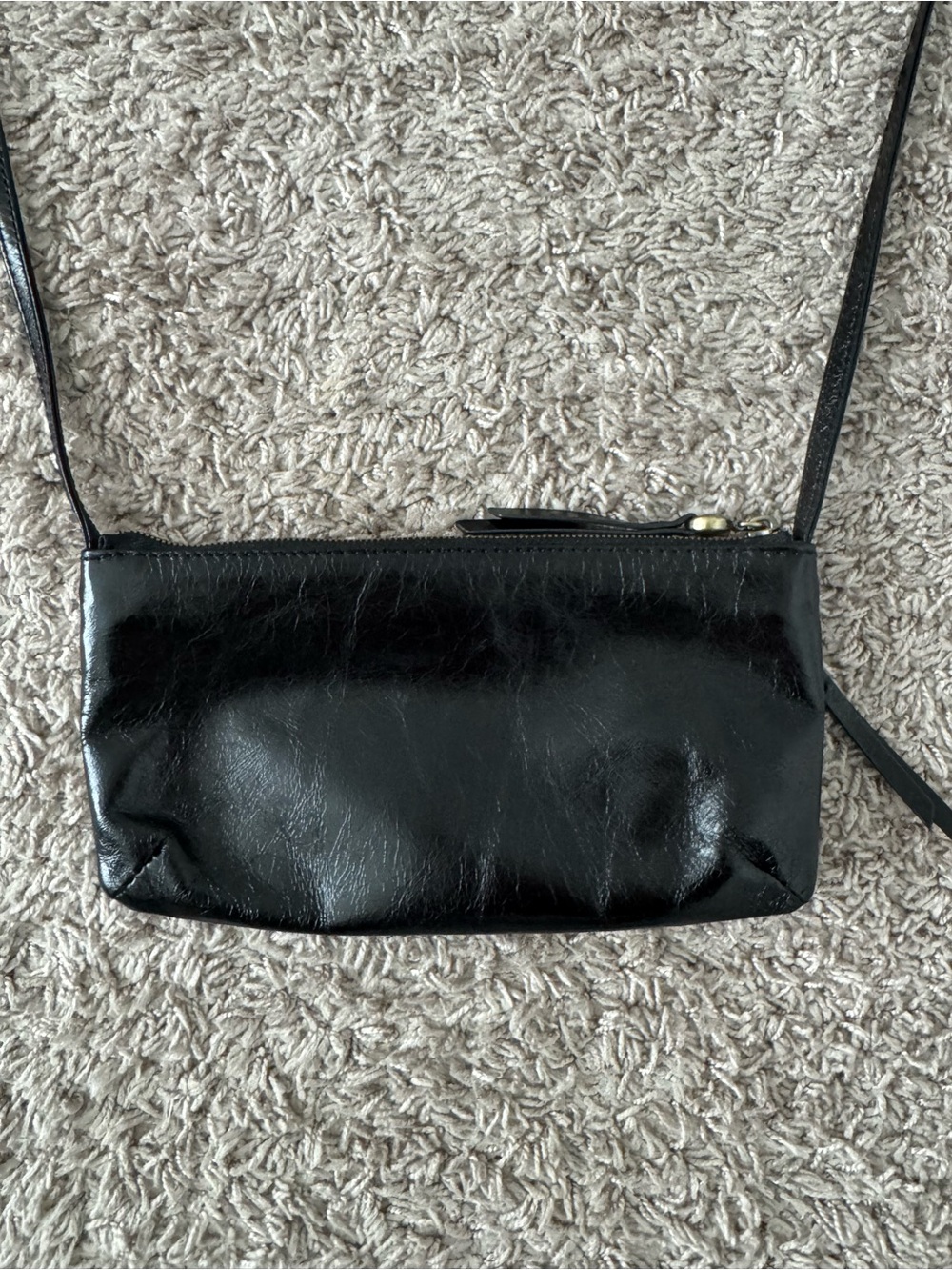 Hobo Cara Crossbody Purse Bag - Black Leather - Picture 3 of 6